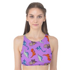 Dinosaurs - Violet Tank Bikini Top by WensdaiAmbrose