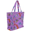 Dinosaurs - Violet Zip Up Canvas Bag View2