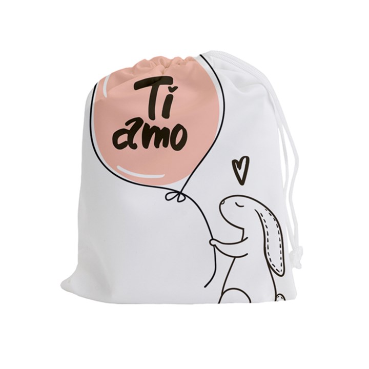 Ti Amo Lapin Drawstring Pouch (XL)