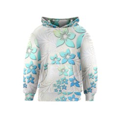 Flowers Background Leaf Leaves Blue Kids  Pullover Hoodie by Mariart