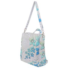 Flowers Background Leaf Leaves Blue Crossbody Backpack by Mariart