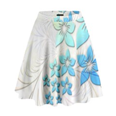 Flowers Background Leaf Leaves Blue High Waist Skirt by Mariart