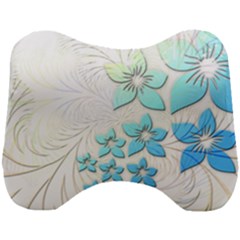 Flowers Background Leaf Leaves Blue Head Support Cushion