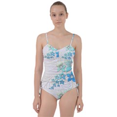 Flowers Background Leaf Leaves Blue Sweetheart Tankini Set