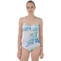 Flowers Background Leaf Leaves Blue Sweetheart Tankini Set View1