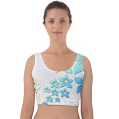 Flowers Background Leaf Leaves Blue Velvet Crop Top