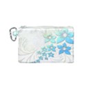 Flowers Background Leaf Leaves Blue Canvas Cosmetic Bag (Small) View1