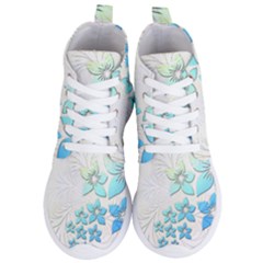 Flowers Background Leaf Leaves Blue Women s Lightweight High Top Sneakers