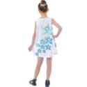 Flowers Background Leaf Leaves Blue Kids  Summer Dress View2