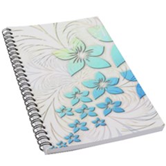 Flowers Background Leaf Leaves Blue 5 5  X 8 5  Notebook