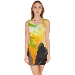 Forest Trees Nature Wood Green Bodycon Dress by Pakrebo