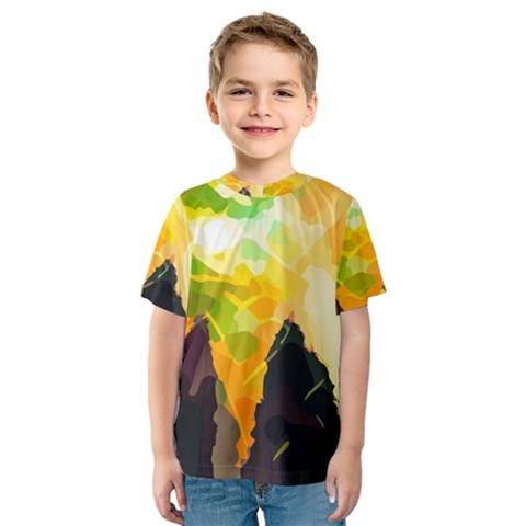 Forest Trees Nature Wood Green Kids  Sport Mesh Tee by Pakrebo