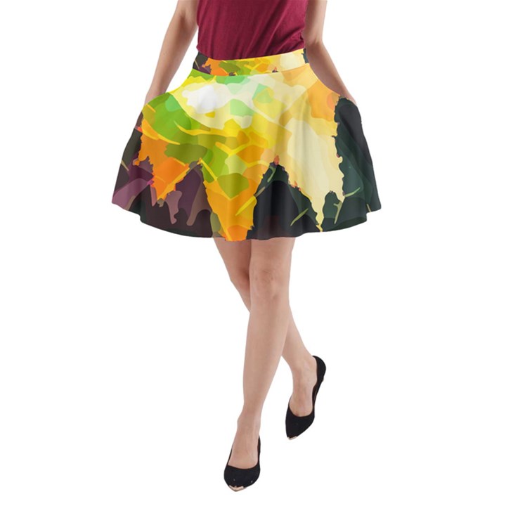 Forest Trees Nature Wood Green A-Line Pocket Skirt