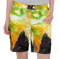 Forest Trees Nature Wood Green Pocket Shorts