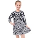 Pattern Star Design Texture Kids  Quarter Sleeve Shirt Dress View1