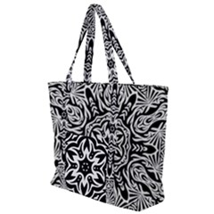 Pattern Star Design Texture Zip Up Canvas Bag