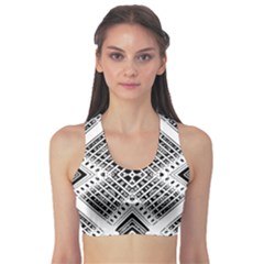 Pattern Tile Repeating Geometric Sports Bra by Pakrebo