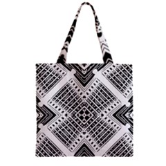 Pattern Tile Repeating Geometric Zipper Grocery Tote Bag by Pakrebo