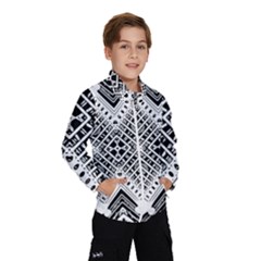 Pattern Tile Repeating Geometric Windbreaker (kids) by Pakrebo