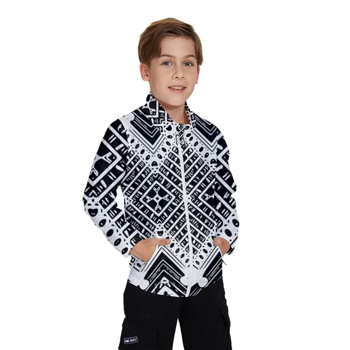 Pattern Tile Repeating Geometric Windbreaker (Kids)