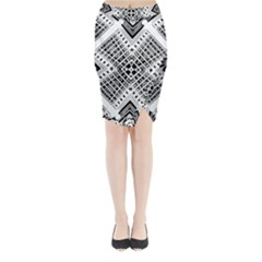 Pattern Tile Repeating Geometric Midi Wrap Pencil Skirt by Pakrebo