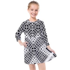 Pattern Tile Repeating Geometric Kids  Quarter Sleeve Shirt Dress by Pakrebo