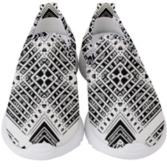 Pattern Tile Repeating Geometric Kids  Slip On Sneakers