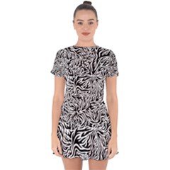 Flames Fire Pattern Digital Art Drop Hem Mini Chiffon Dress by Pakrebo