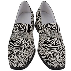 Flames Fire Pattern Digital Art Women s Chunky Heel Loafers