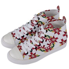 Christmas Wallpaper Background Women s Mid-top Canvas Sneakers