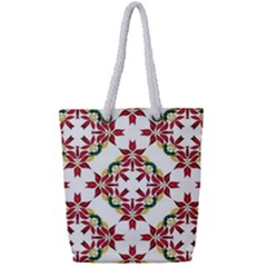 Christmas Wallpaper Background Full Print Rope Handle Tote (small) by Pakrebo