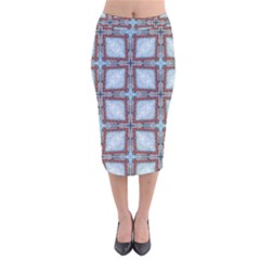 Pattern Cross Geometric Shape Velvet Midi Pencil Skirt by Pakrebo