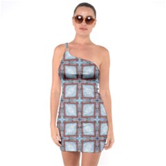 Pattern Cross Geometric Shape One Soulder Bodycon Dress by Pakrebo