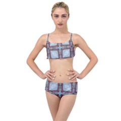 Pattern Cross Geometric Shape Layered Top Bikini Set by Pakrebo