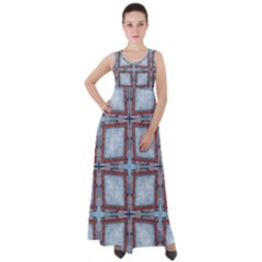 Pattern Cross Geometric Shape Empire Waist Velour Maxi Dress