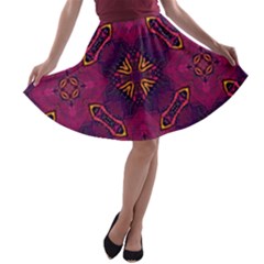 Backdrop Background Cloth Colorful A-line Skater Skirt by Pakrebo