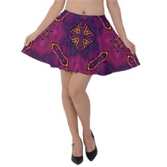 Backdrop Background Cloth Colorful Velvet Skater Skirt by Pakrebo