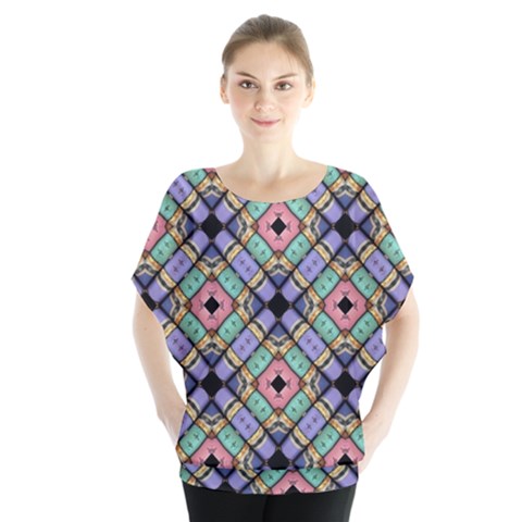 Pattern Wallpaper Background Batwing Chiffon Blouse by Pakrebo