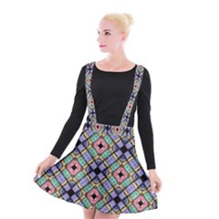 Pattern Wallpaper Background Suspender Skater Skirt by Pakrebo