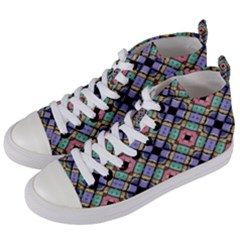 Pattern Wallpaper Background Women s Mid-top Canvas Sneakers