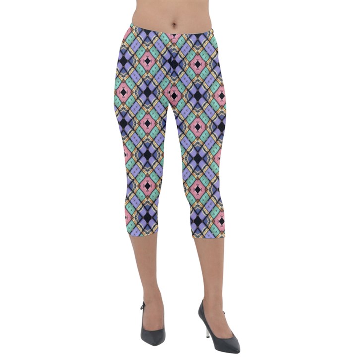 Pattern Wallpaper Background Lightweight Velour Capri Leggings 