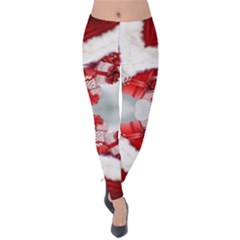 Christmas Background Tile Gifts Velvet Leggings by Pakrebo