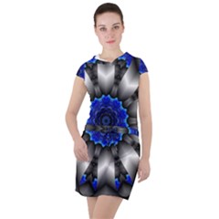 Kaleidoscope Abstract Round Drawstring Hooded Dress