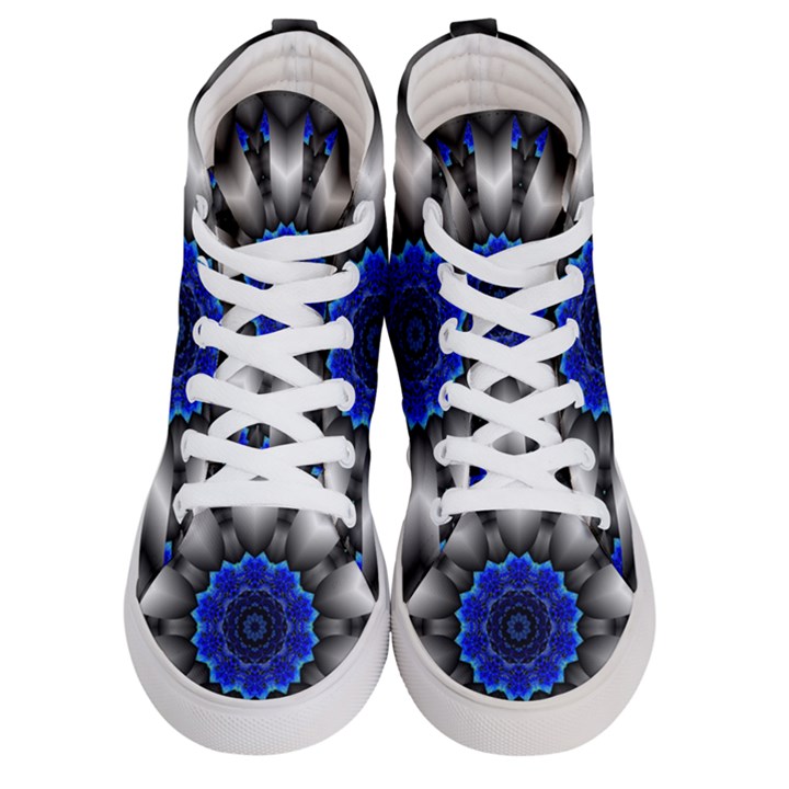 Kaleidoscope Abstract Round Women s Hi-Top Skate Sneakers