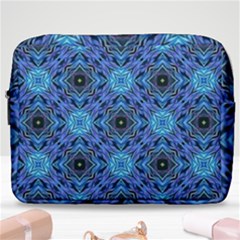 Blue Tile Wallpaper Texture Make Up Pouch (large) by Pakrebo