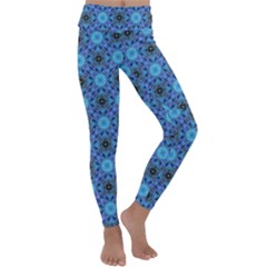 Blue Tile Wallpaper Texture Kids  Lightweight Velour Classic Yoga Leggings