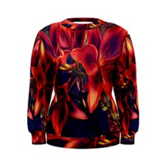 Red Lillies Bloom Flower Plant Women s Sweatshirt by Pakrebo