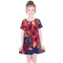 Red Lillies Bloom Flower Plant Kids  Simple Cotton Dress View1