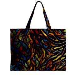 Stained Glass Window Glass Colorful Zipper Mini Tote Bag by Pakrebo