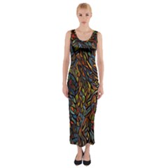 Stained Glass Window Glass Colorful Fitted Maxi Dress by Pakrebo